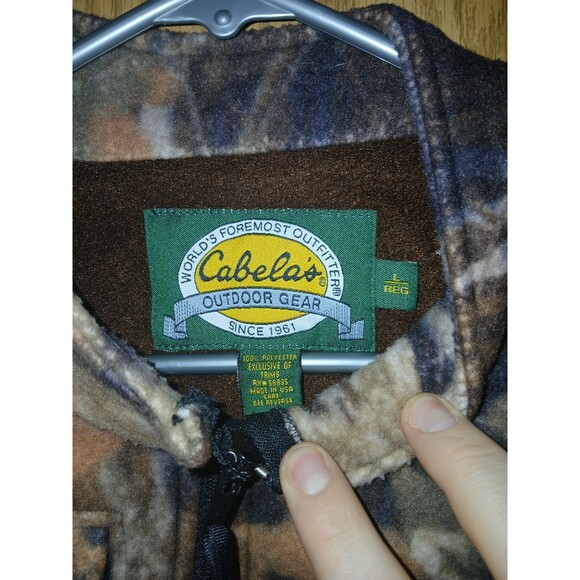 Cabelas Fleece Camouflage Vest Mens Large 42×24 Lined Sleeveless Outdoor Hunting - Picture 3 of 16
